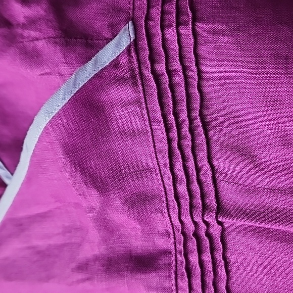 Vintage Ann Taylor Petites V Neck Cropped Linen Tank Top - Picture 4 of 5